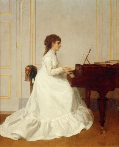 E. Gonzalès at the Piano by Alfred Emile Stevens